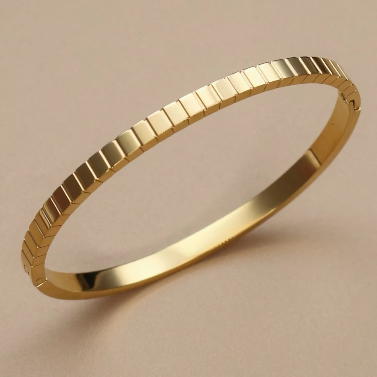 Bracelet empilable en acier inoxydable doré avec incrustation carrée de zircon cubique C8, bijou pour femme