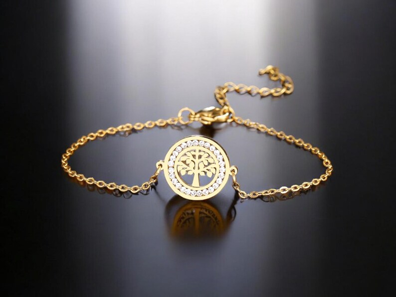 Parure de bijoux arbre de vie en acier inoxydable