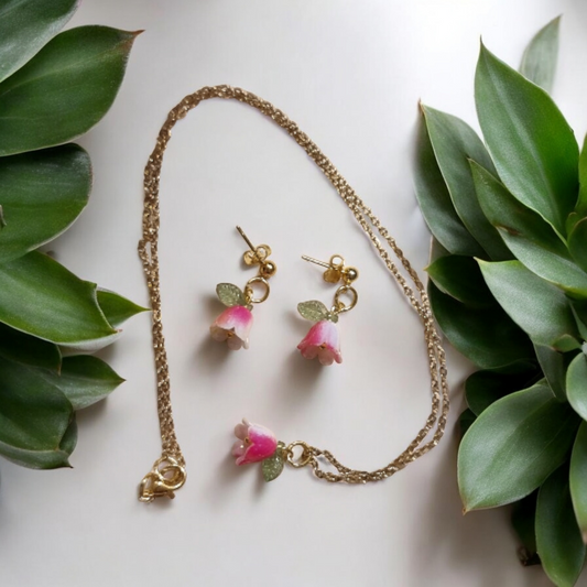 Parure en acier inoxydable a moi fleur