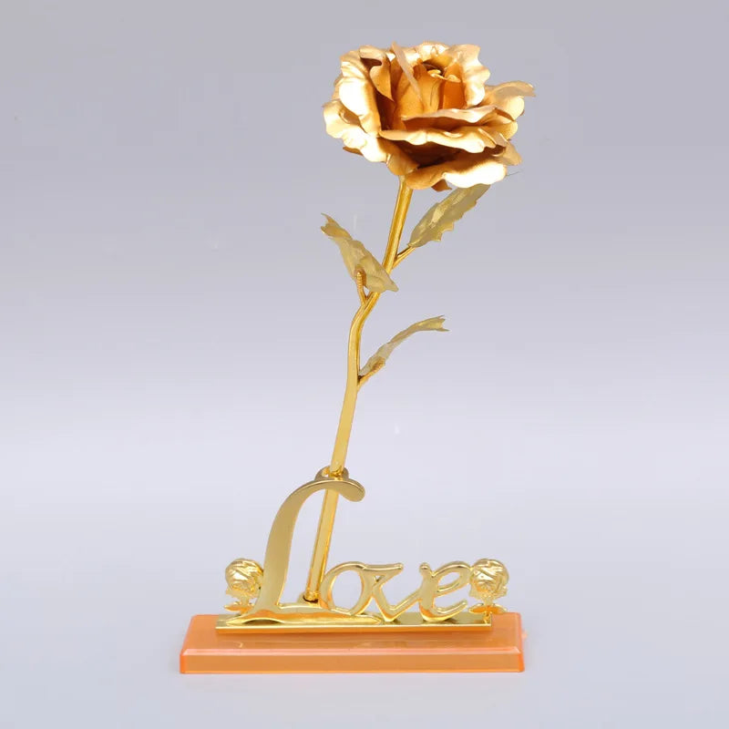 Rose artificielle YO CHO plaquée or 24 carats, rose en feuille d'or 24 carats, coffret Galaxy, cadeau créatif pour anniversaire, Saint-Valentin, fête des mères, Noël