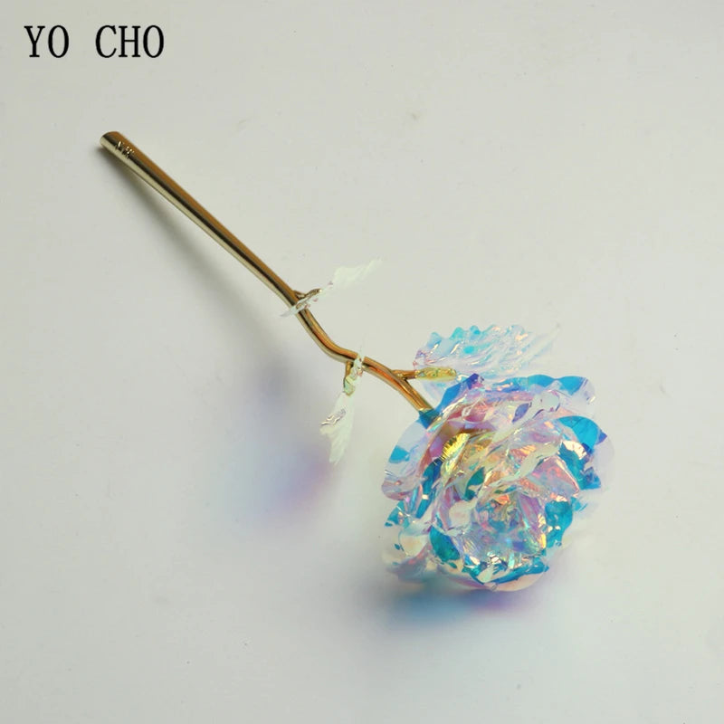 Rose artificielle YO CHO plaquée or 24 carats, rose en feuille d'or 24 carats, coffret Galaxy, cadeau créatif pour anniversaire, Saint-Valentin, fête des mères, Noël