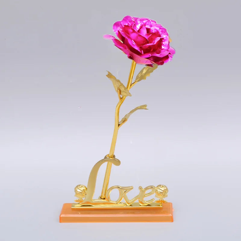 Rose artificielle YO CHO plaquée or 24 carats, rose en feuille d'or 24 carats, coffret Galaxy, cadeau créatif pour anniversaire, Saint-Valentin, fête des mères, Noël
