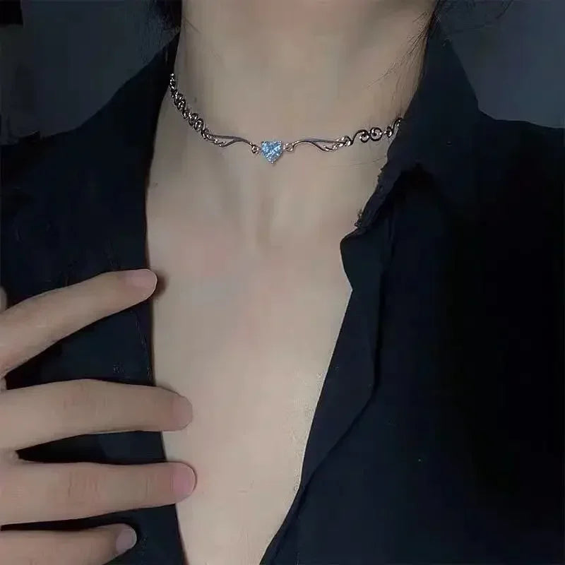 Collier pendentif goutte d'eau en acier inoxydable doré, style Europe et Amérique, bijou de clavicule pour femme