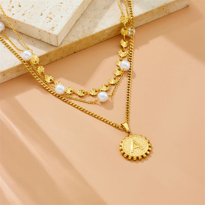 Collier DIEYURO en acier inoxydable 316L, Arbre de Vie, Fleur de Perle et Cristal, Nouveau Bijou Tendance pour Femme, Idée Cadeau de Noël