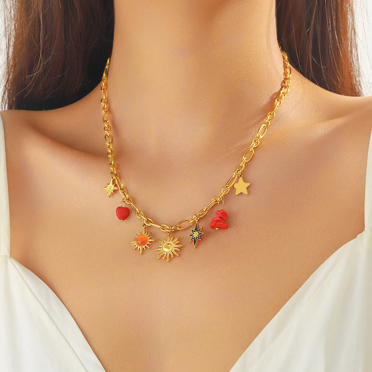 Collier DIEYURO en acier inoxydable 316L, Arbre de Vie, Fleur de Perle et Cristal, Nouveau Bijou Tendance pour Femme, Idée Cadeau de Noël