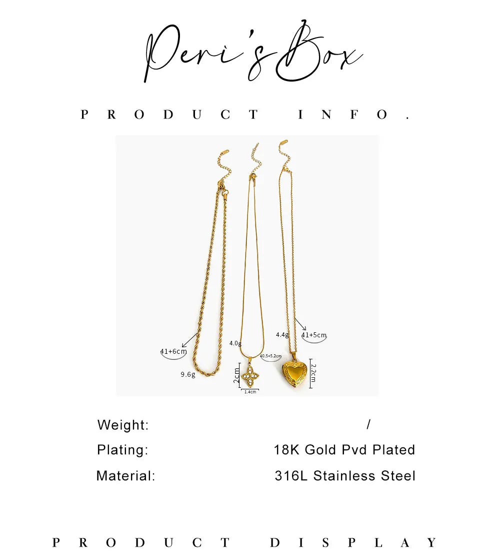 Peri'sbox Collier pendentif cœur croix strass couleur or massif tendance, chaîne torsadée en acier inoxydable, bijou femme