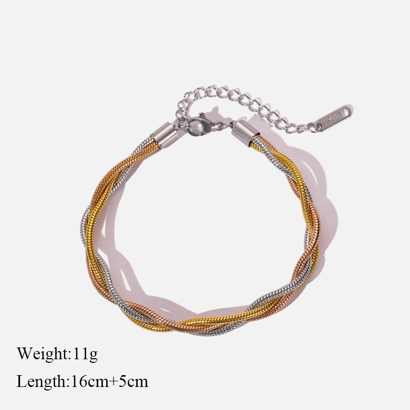 Bracelet EILIECK en acier inoxydable 316L couleur or pour femme, style simple, chaîne à maillons, bijou tendance et inaltérable, cadeau idéal