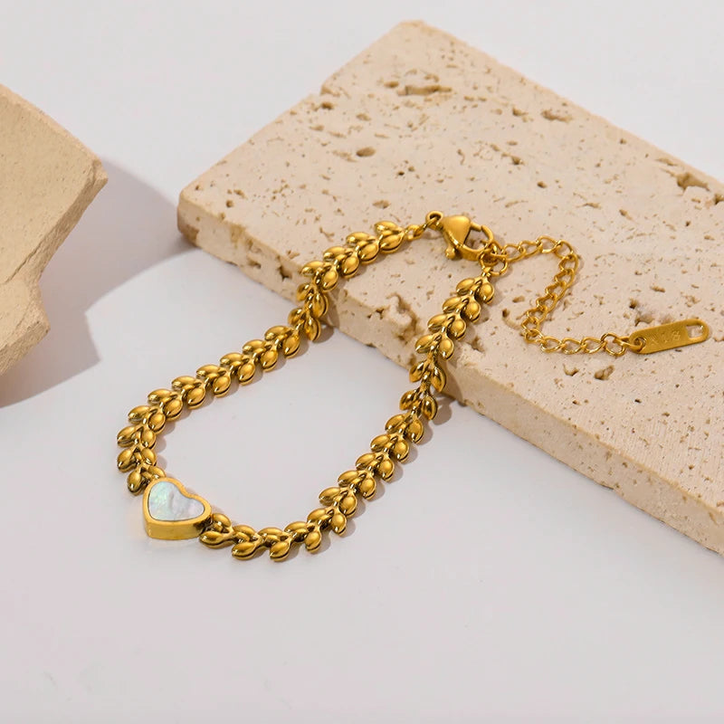 Bracelet EILIECK en acier inoxydable 316L couleur or pour femme, style simple, chaîne à maillons, bijou tendance et inaltérable, cadeau idéal