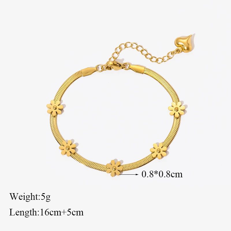Bracelet EILIECK en acier inoxydable 316L couleur or pour femme, style simple, chaîne à maillons, bijou tendance et inaltérable, cadeau idéal