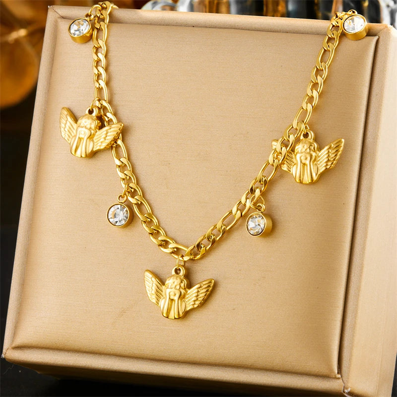 Collier DIEYURO en acier inoxydable 316L, Arbre de Vie, Fleur de Perle et Cristal, Nouveau Bijou Tendance pour Femme, Idée Cadeau de Noël