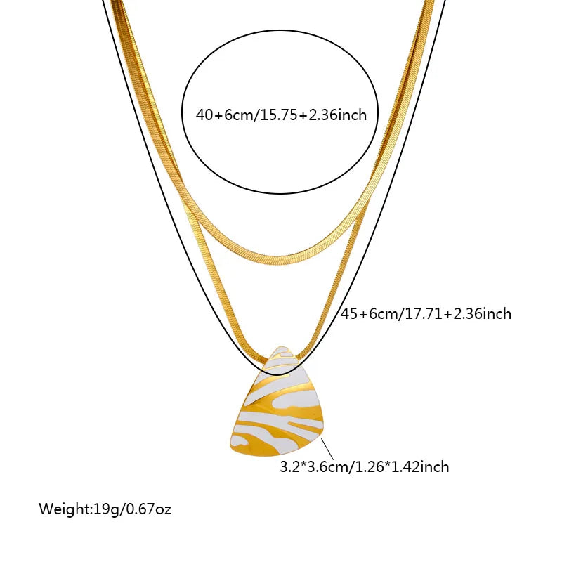 Ensemble collier, boucles d'oreilles et bague DIEYURO en acier inoxydable 316L à rayures blanches de tigre, pour femmes et jeunes filles. Un cadeau idéal pour les fêtes !