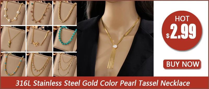 Ensemble collier, boucles d'oreilles et bague DIEYURO en acier inoxydable 316L à rayures blanches de tigre, pour femmes et jeunes filles. Un cadeau idéal pour les fêtes !