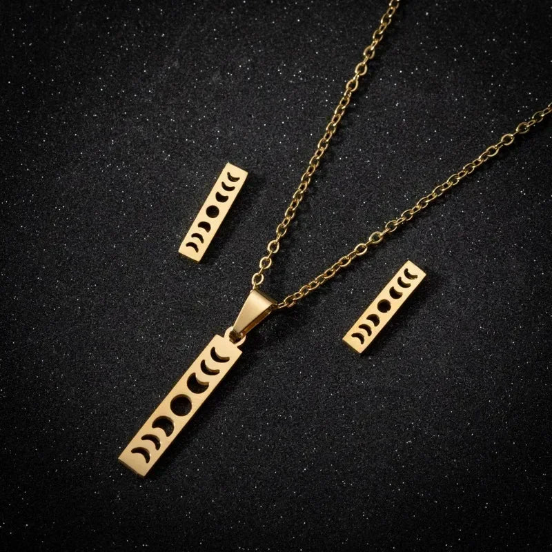 Lot de 20 pièces en acier inoxydable doré avec pendentif cœur, fleur et croix (collier, boucles d'oreilles, etc.) pour femmes (vente en gros).