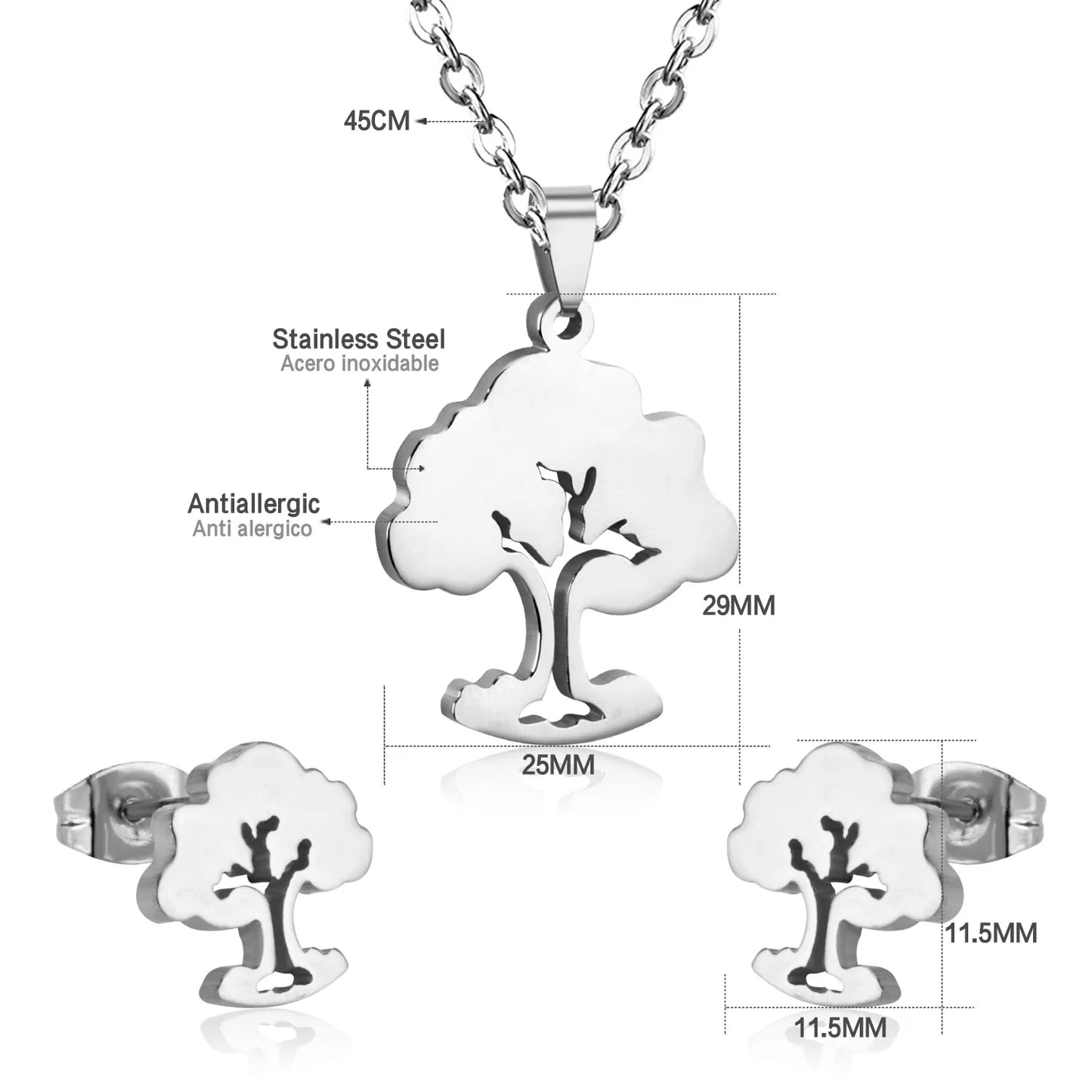 LUXUKISSKIDS Grandes Breloques Arbre de Vie Dubaï Ensembles de Bijoux Dorés pour Femme/Homme Hippie Ensemble Pendentif Rond Collier Boucles d'Oreilles Punk