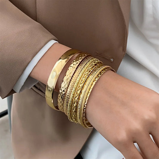 Bracelets tendance en acier inoxydable pour femmes et hommes, style torsadé, couleur or et argent, bijoux tendance streetwear gothiques, idées cadeaux.