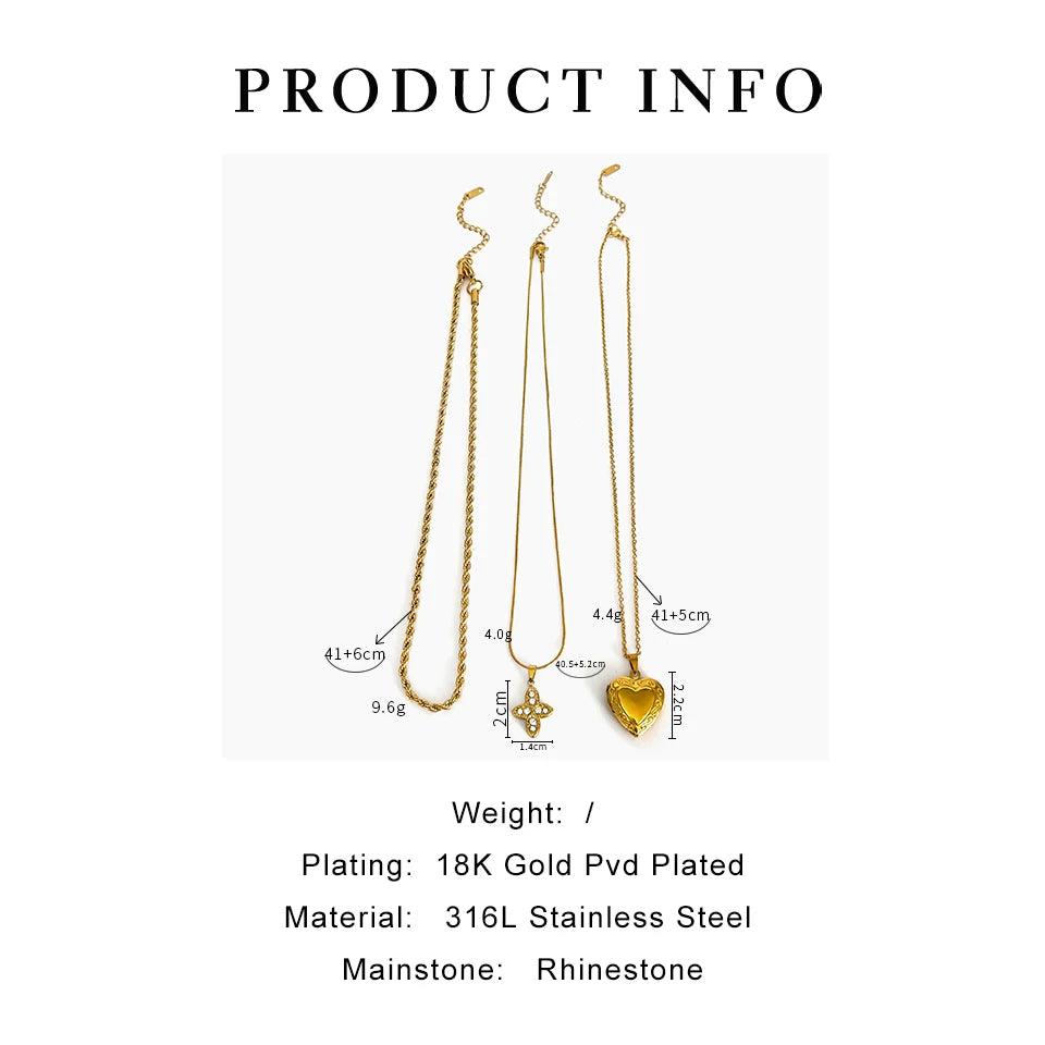 Peri'sbox Collier pendentif cœur croix strass couleur or massif tendance, chaîne torsadée en acier inoxydable, bijou femme