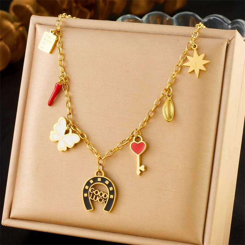 Collier DIEYURO en acier inoxydable 316L, Arbre de Vie, Fleur de Perle et Cristal, Nouveau Bijou Tendance pour Femme, Idée Cadeau de Noël