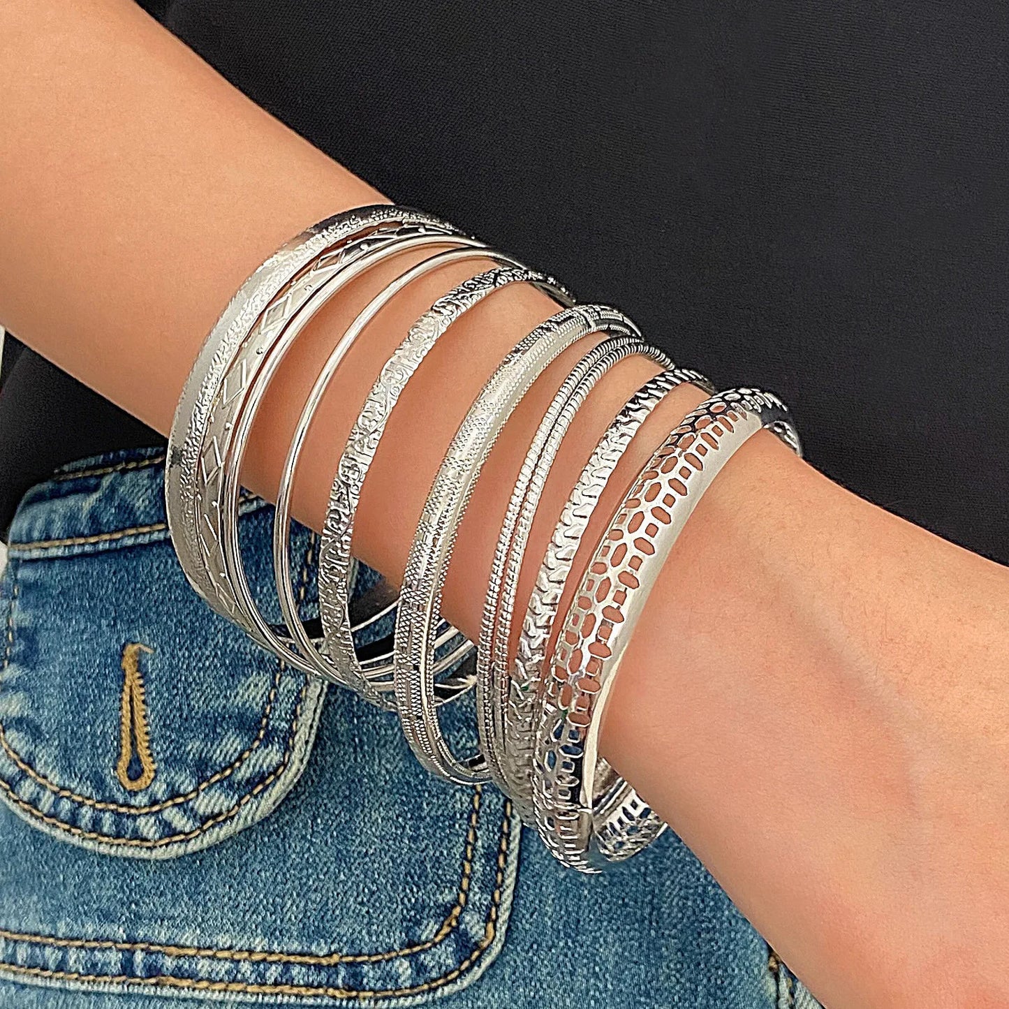 Bracelets tendance en acier inoxydable pour femmes et hommes, style torsadé, couleur or et argent, bijoux tendance streetwear gothiques, idées cadeaux.