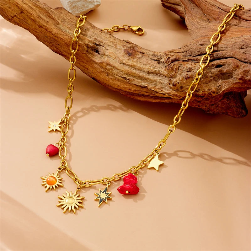 Collier DIEYURO en acier inoxydable 316L, Arbre de Vie, Fleur de Perle et Cristal, Nouveau Bijou Tendance pour Femme, Idée Cadeau de Noël