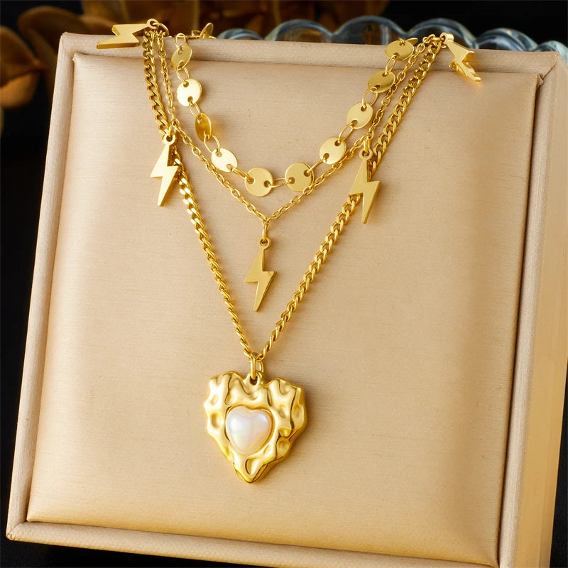 Collier DIEYURO en acier inoxydable 316L, Arbre de Vie, Fleur de Perle et Cristal, Nouveau Bijou Tendance pour Femme, Idée Cadeau de Noël