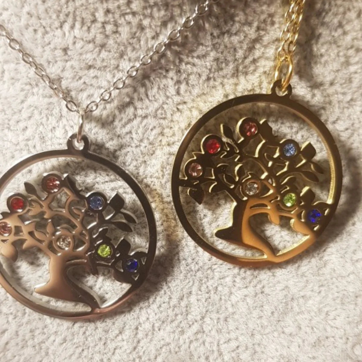 LUXUKISSKIDS Grandes Breloques Arbre de Vie Dubaï Ensembles de Bijoux Dorés pour Femme/Homme Hippie Ensemble Pendentif Rond Collier Boucles d'Oreilles Punk