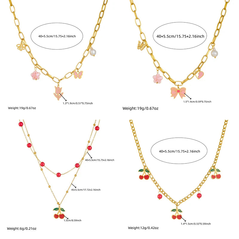 Collier DIEYURO en acier inoxydable 316L, Arbre de Vie, Fleur de Perle et Cristal, Nouveau Bijou Tendance pour Femme, Idée Cadeau de Noël