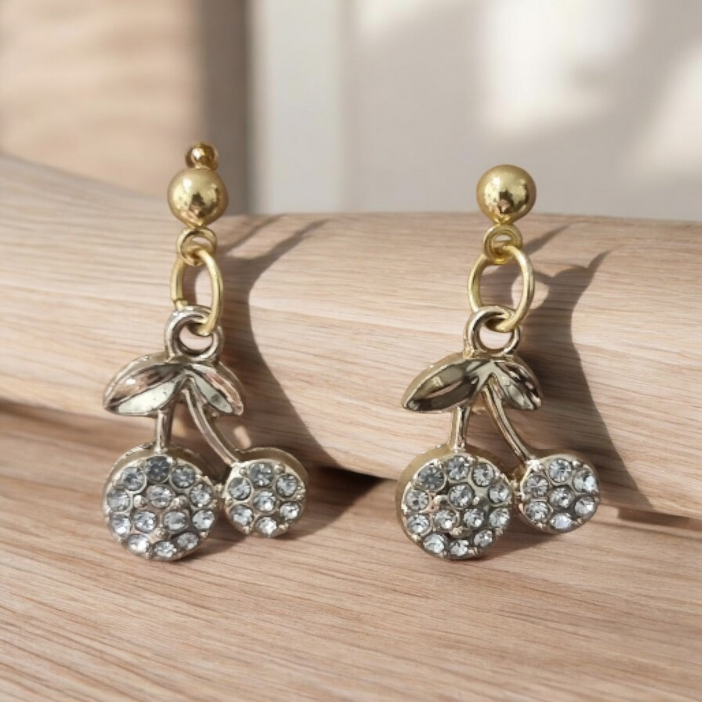 Parure en acier inoxydable a motif cerise