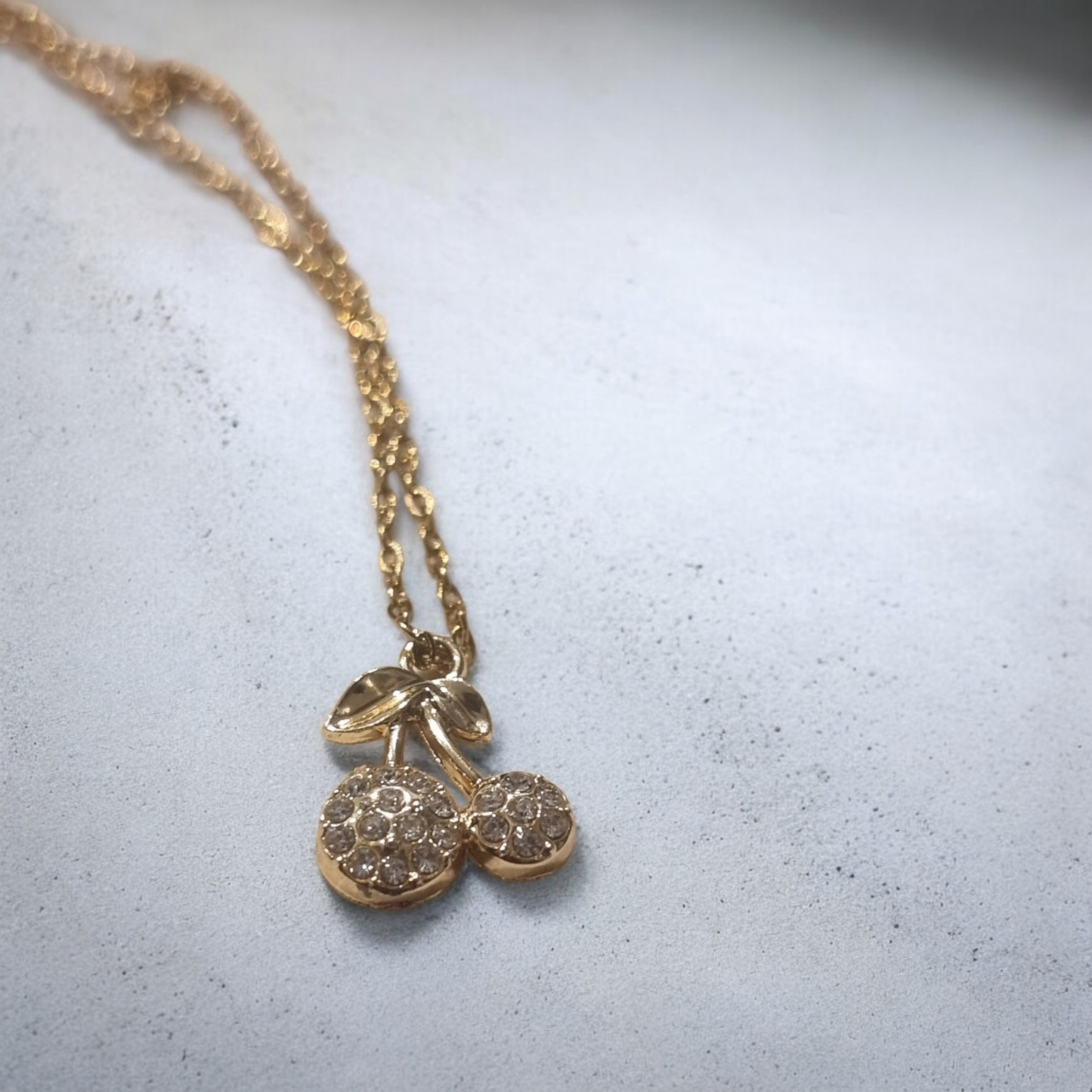 Parure en acier inoxydable a motif cerise