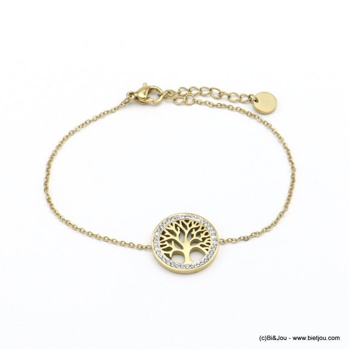 Parure de bijoux arbre de vie en acier inoxydable