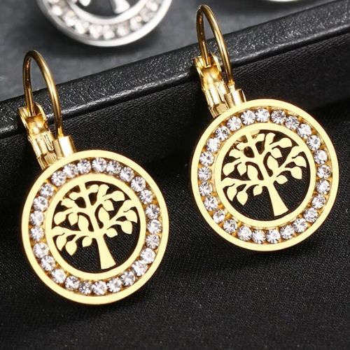 Parure de bijoux arbre de vie en acier inoxydable